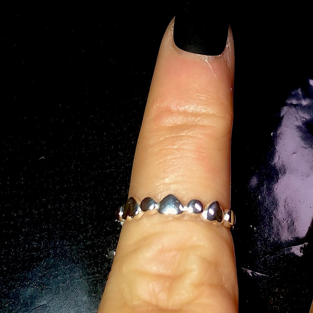 925 100% solid Sterling Silver Heart Toe Midi Knuckle Ring adjustable - Picture 7 of 8